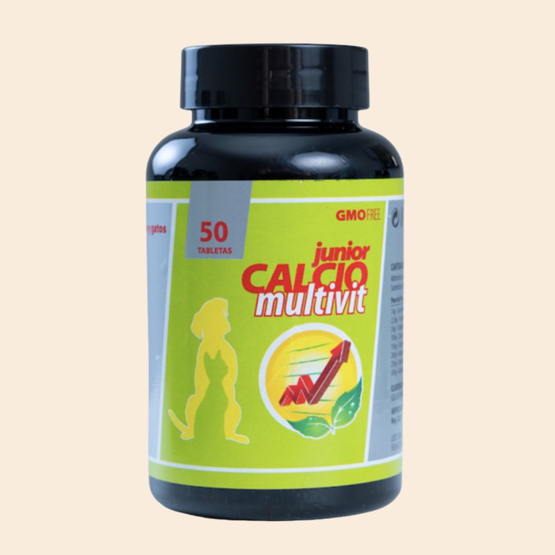 Calcio-Multivit Junior suplemento con calcio y vitamina D3 para cachorros y gatitos