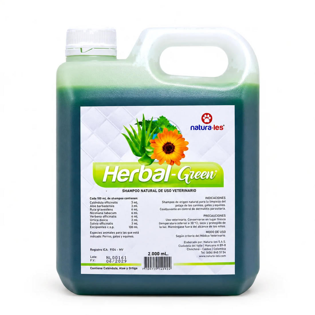 Herbal Green Shampoo Veterinario Repelente 2 L