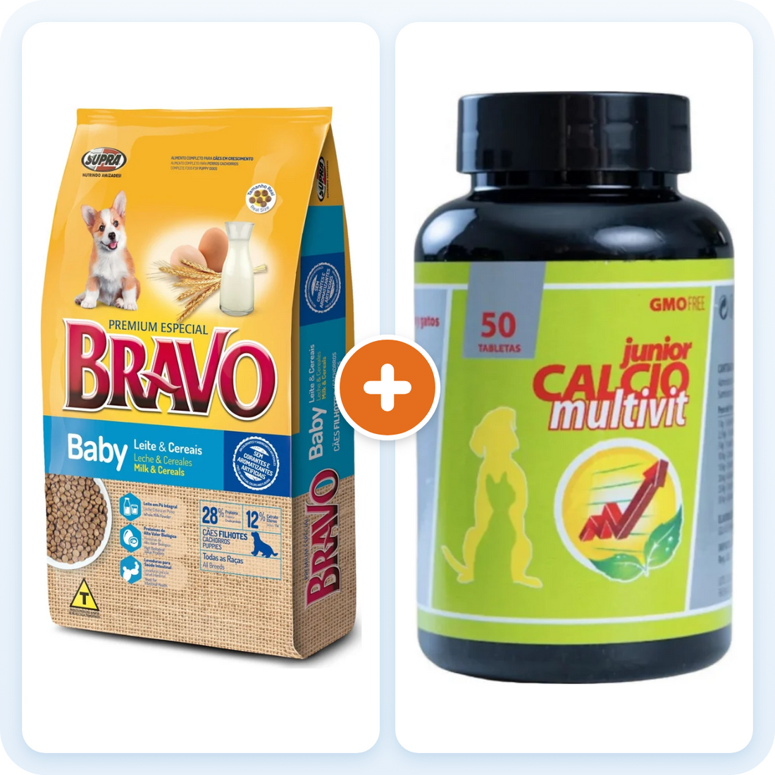Kit Cachorro – Bravo Baby 10,1 kg + Calcio-Multivit Junior