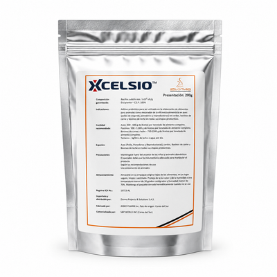Xcelsio Probiótico Animal 200g | Bacillus subtilis Aves Porcinos Bovinos
