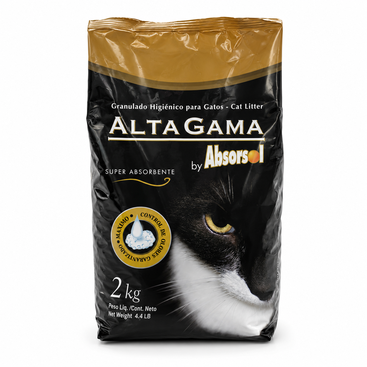 Arena para gatos Altagama Natural control olores 2kg fondo blanco