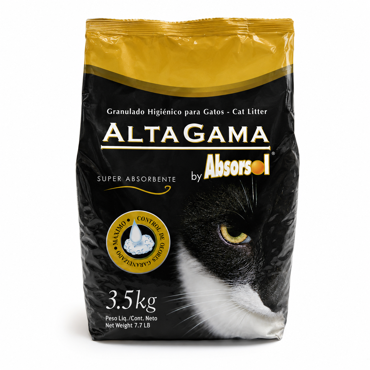 Arena para gatos Altagama Natural control olores 3.5kg fondo blanco