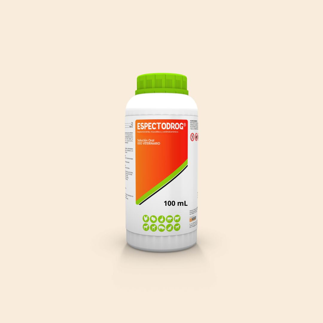 Espectodrog mucolítico y antihistamínico veterinario para bovinos, aves, equinos y porcinos