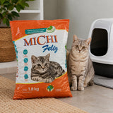 Michi Feliz Natural – Arena para Gatos Liviana 100% Natural 1.8 kg – imagen 2